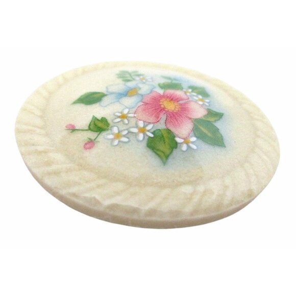 Avon Spring Bouquet Floral Ceramic Pin Brooch - Vintage 80s Costume Jewelry - Picture 2 of 4